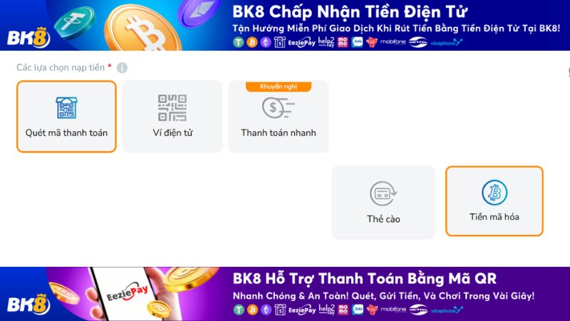 5 Phương Pháp Nạp Tiền BK8 Đơn Giản Và Nhanh Chóng