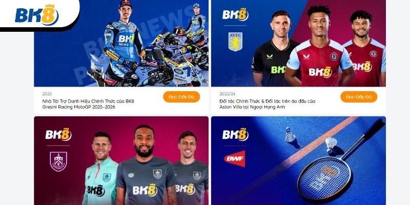 BK8 trở thành đối tác toàn cầu với Loạt CLB và ngôi sao Hot