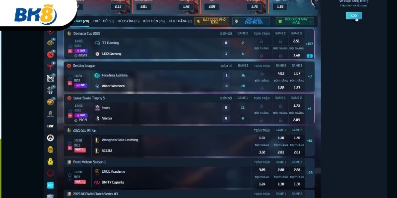 Cá cược Esports BK8 là hình thức giải trí mới mẻ 